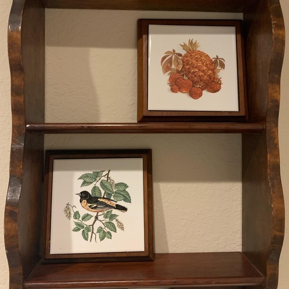 Vintage boho plaques about 7.5 inches each.